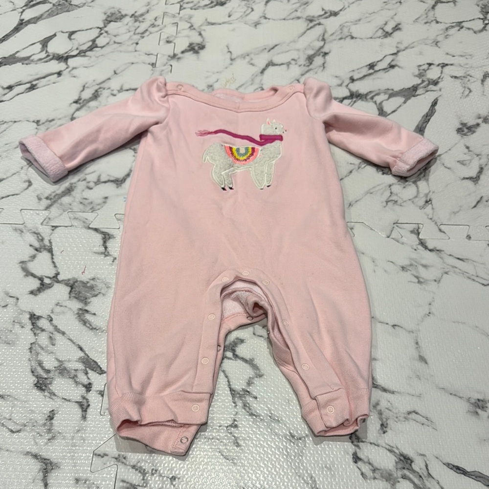 GAP Pink Llama Footie One Piece